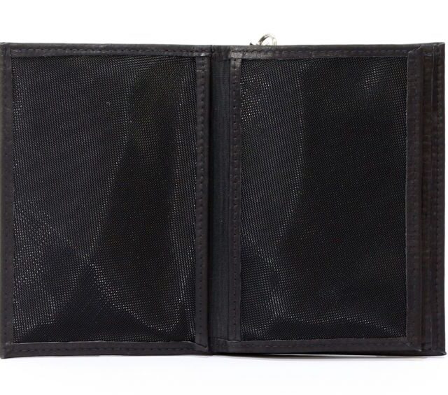 La Guêpe - Petite Maroquinerie - Portefeuille chaînette en cuir noir - 336