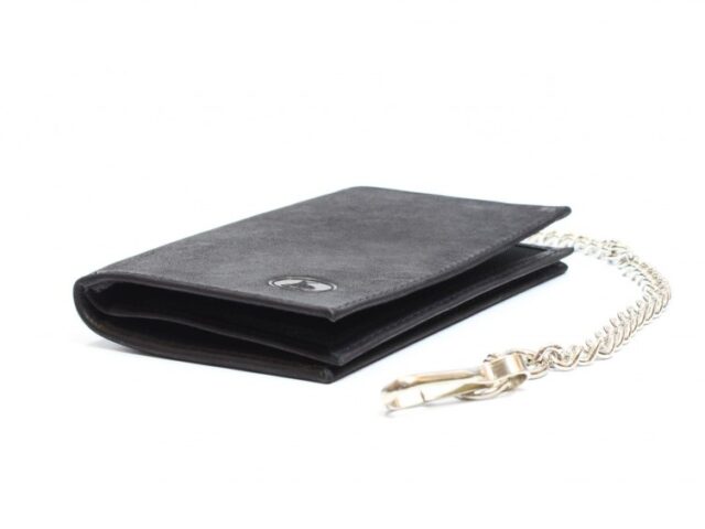 La Guêpe - Petite Maroquinerie - Portefeuille chaînette en cuir noir - 336