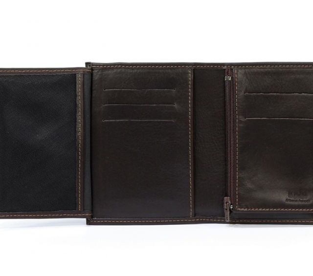 La Guêpe - Petite Maroquinerie - Portefeuille en cuir marron