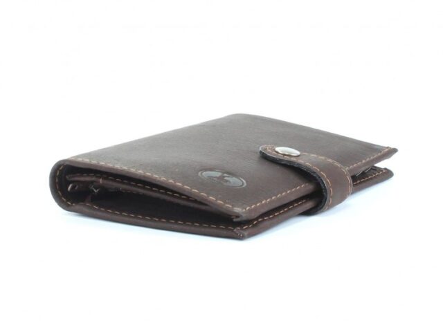 La Guêpe - Petite Maroquinerie - Portefeuille cuir marron à patte - 139