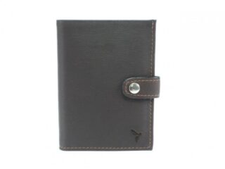 La Guêpe - Portefeuille cuir marron à patte – 139