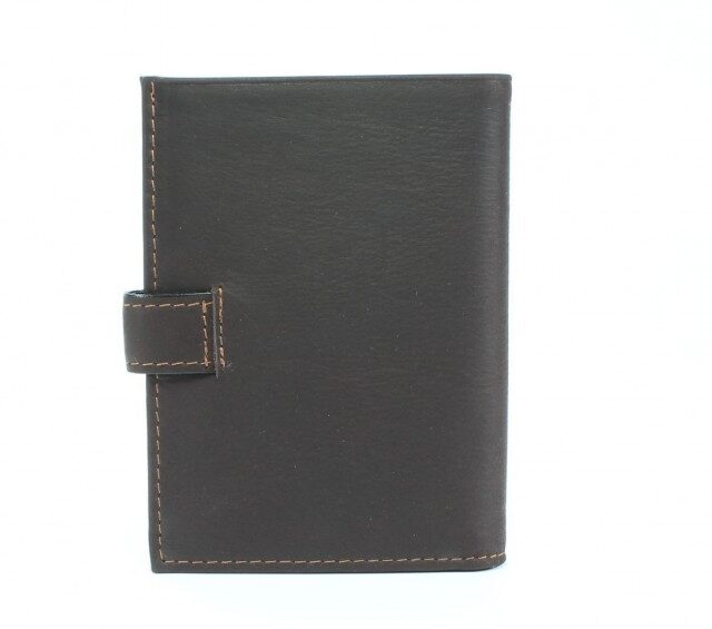 La Guêpe - Petite Maroquinerie - Portefeuille cuir marron à patte - 139