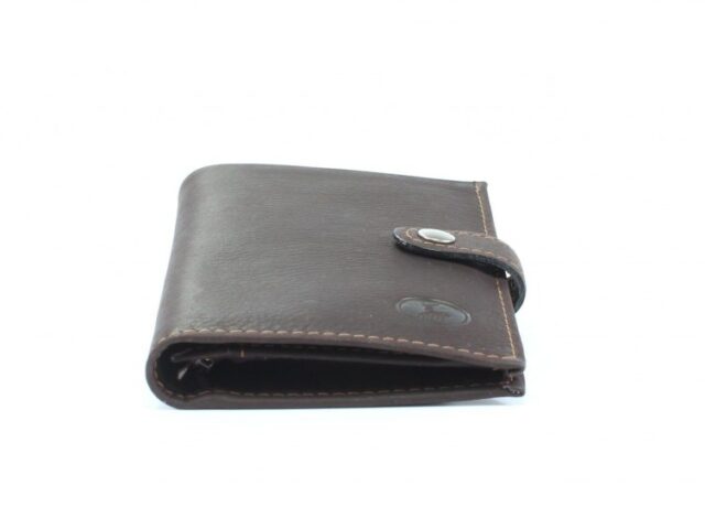 La Guêpe - Petite Maroquinerie - Portefeuille cuir marron à patte - 139