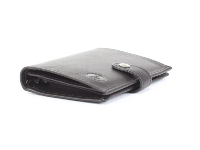 La Guêpe - Petite Maroquinerie - Portefeuille cuir noir à patte - 139