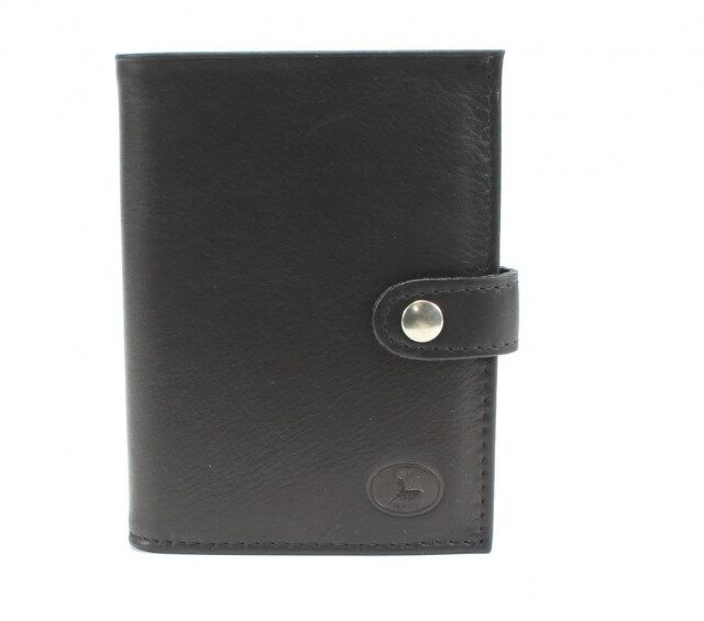 La Guêpe - Petite Maroquinerie - Portefeuille cuir noir à patte - 139