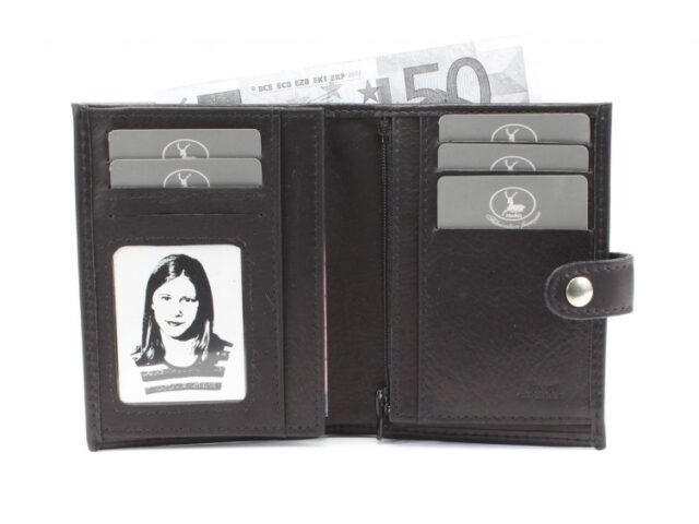 La Guêpe - Petite Maroquinerie - Portefeuille cuir noir à patte - 139