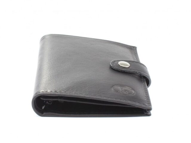 La Guêpe - Petite Maroquinerie - Portefeuille cuir noir à patte - 139