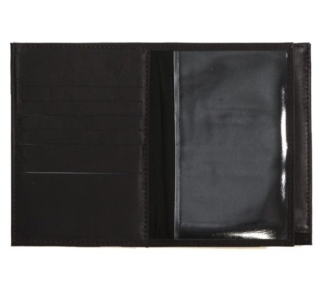 La Guêpe - Petite Maroquinerie - Portefeuille double rabat en cuir noir - 969 grand