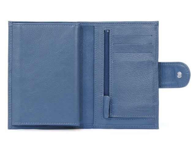 La Guêpe - Petite Maroquinerie - Portefeuille en cuir avec patte de fermeture - bleu de prusse - 320