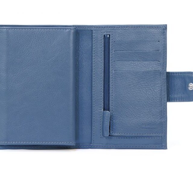 La Guêpe - Petite Maroquinerie - Portefeuille en cuir avec patte de fermeture - bleu de prusse - 320