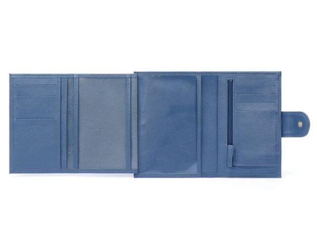 La Guêpe - Petite Maroquinerie - Portefeuille en cuir avec patte de fermeture - bleu de prusse - 320