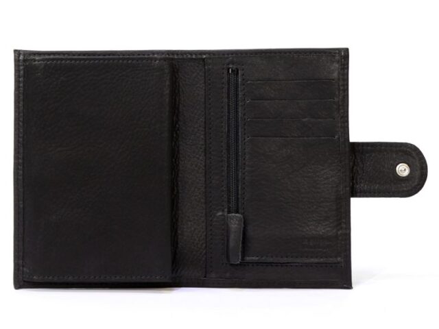 La Guêpe - Petite Maroquinerie - Portefeuille en cuir avec patte de fermeture - noir - 320