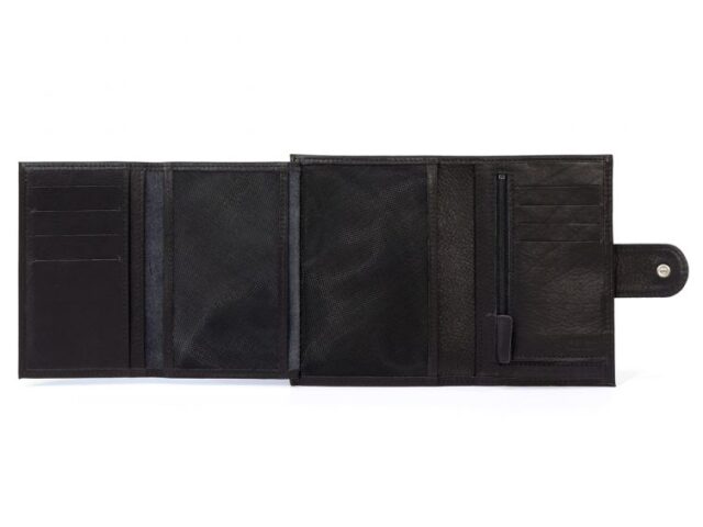 La Guêpe - Petite Maroquinerie - Portefeuille en cuir avec patte de fermeture - noir - 320