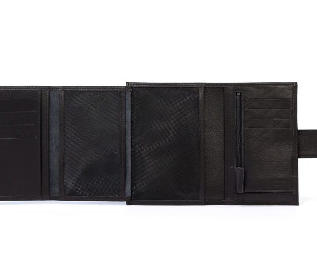 La Guêpe - Petite Maroquinerie - Portefeuille en cuir avec patte de fermeture - noir - 320