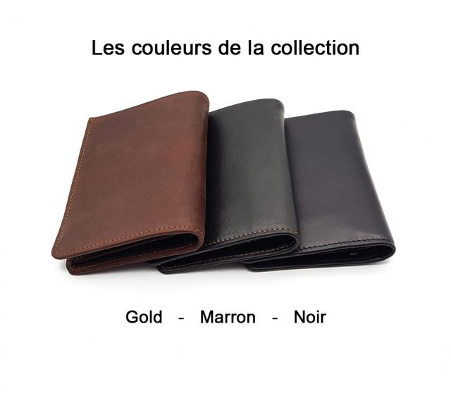 La Guêpe - Petite Maroquinerie - Portefeuille en cuir avec patte de fermeture - noir - 320