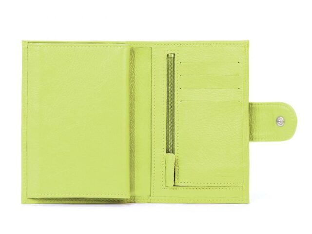 La Guêpe - Petite Maroquinerie - Portefeuille en cuir avec patte de fermeture - anis - 320