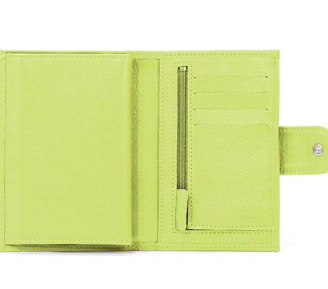 La Guêpe - Petite Maroquinerie - Portefeuille en cuir avec patte de fermeture - anis - 320