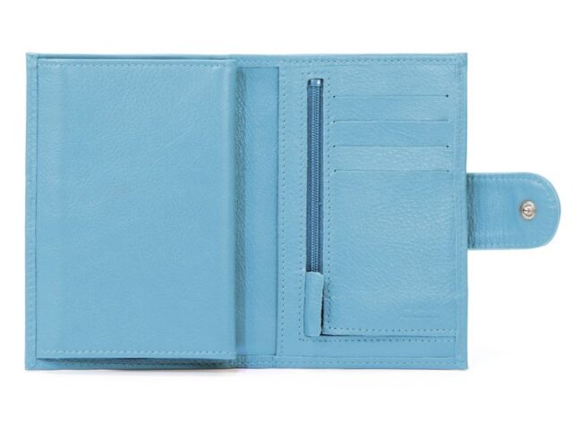 La Guêpe - Petite Maroquinerie - Portefeuille en cuir avec patte de fermeture - bleu azur - 320