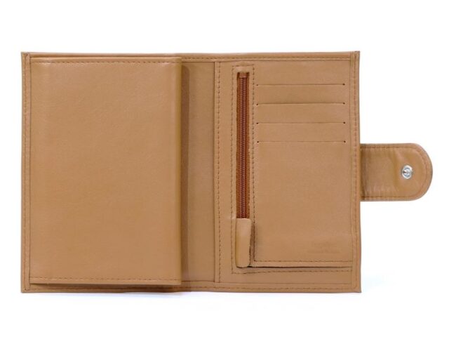 La Guêpe - Petite Maroquinerie - Portefeuille en cuir avec patte de fermeture - caramel - 320