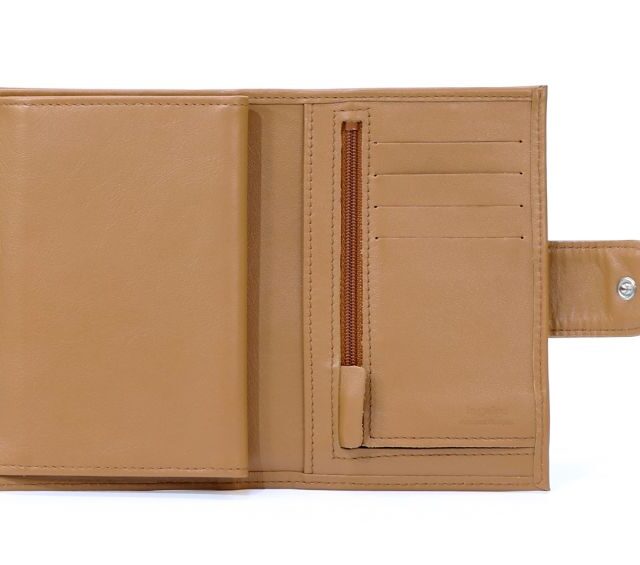 La Guêpe - Petite Maroquinerie - Portefeuille en cuir avec patte de fermeture - caramel - 320