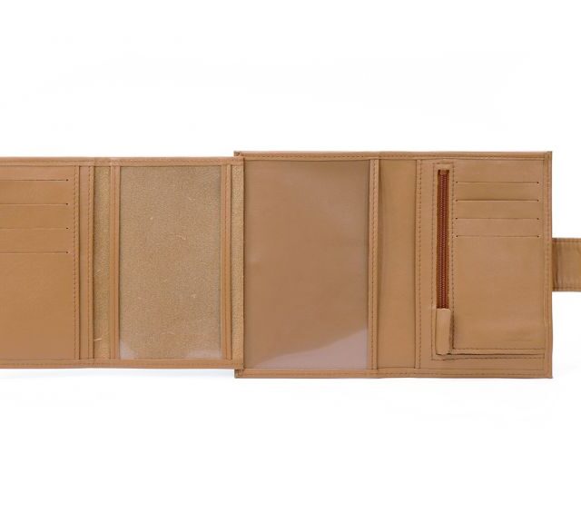 La Guêpe - Petite Maroquinerie - Portefeuille en cuir avec patte de fermeture - caramel - 320