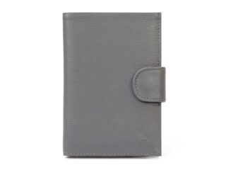 La Guêpe - Portefeuille en cuir avec patte de fermeture – gris – 320