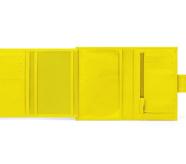 La Guêpe - Petite Maroquinerie - Portefeuille en cuir avec patte de fermeture - jaune - 320