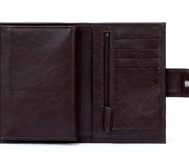 La Guêpe - Petite Maroquinerie - Portefeuille en cuir avec patte de fermeture - marron - 320