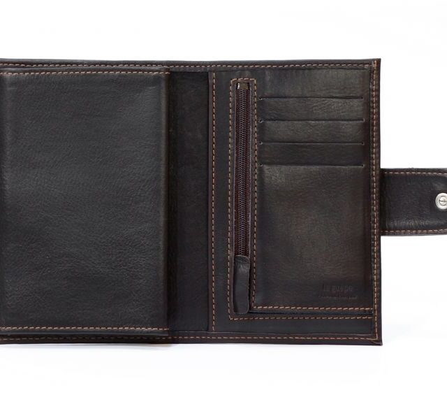 La Guêpe - Petite Maroquinerie - Portefeuille en cuir avec patte de fermeture - marron - 320