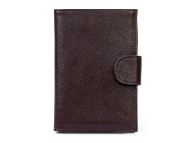 La Guêpe - Portefeuille en cuir avec patte de fermeture – marron – 320