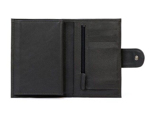 La Guêpe - Petite Maroquinerie - Portefeuille en cuir avec patte de fermeture - noir - 320