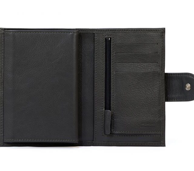 La Guêpe - Petite Maroquinerie - Portefeuille en cuir avec patte de fermeture - noir - 320