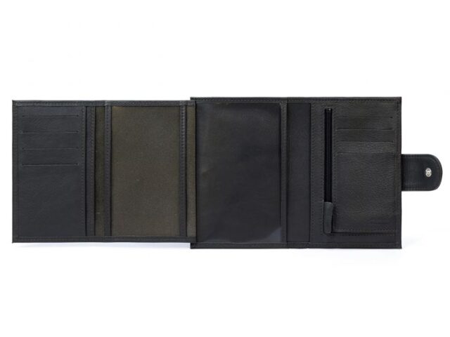 La Guêpe - Petite Maroquinerie - Portefeuille en cuir avec patte de fermeture - noir - 320