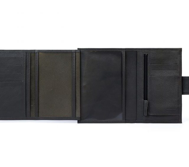La Guêpe - Petite Maroquinerie - Portefeuille en cuir avec patte de fermeture - noir - 320