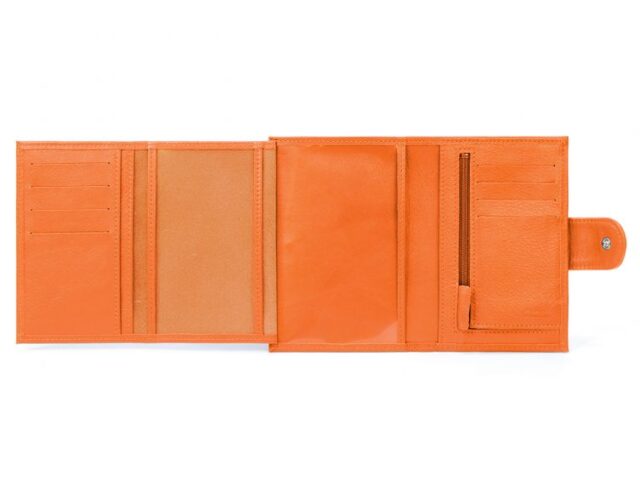 La Guêpe - Petite Maroquinerie - Portefeuille en cuir avec patte de fermeture - orange - 320