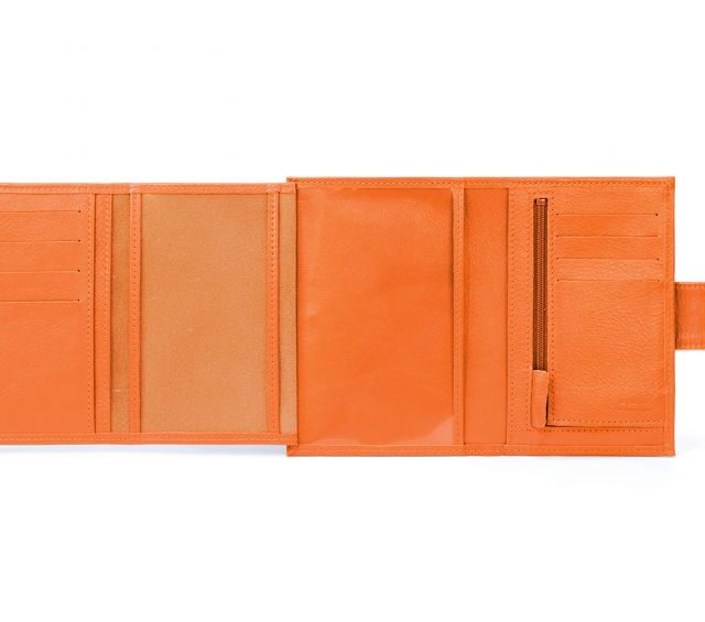 La Guêpe - Petite Maroquinerie - Portefeuille en cuir avec patte de fermeture - orange - 320
