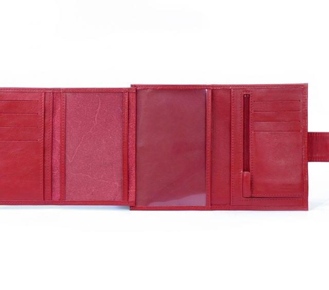 La Guêpe - Petite Maroquinerie - Portefeuille en cuir avec patte de fermeture - rouge - 320