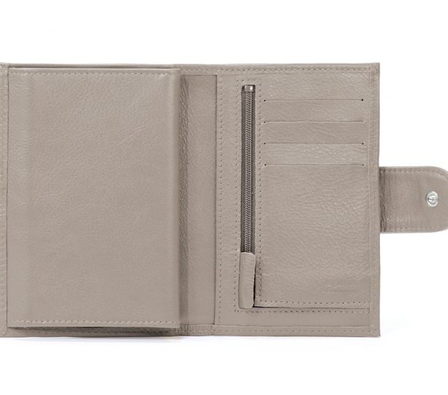 La Guêpe - Petite Maroquinerie - Portefeuille en cuir avec patte de fermeture - taupe - 320