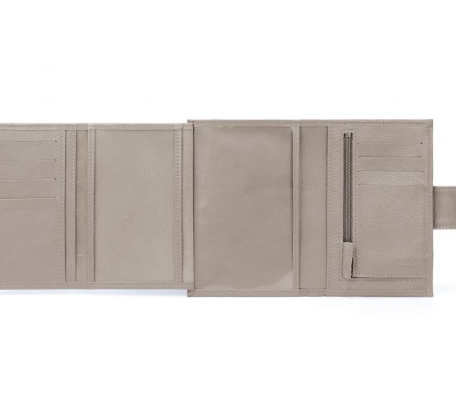La Guêpe - Petite Maroquinerie - Portefeuille en cuir avec patte de fermeture - taupe - 320