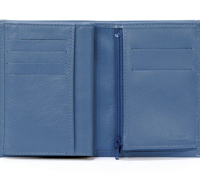 La Guêpe - Petite Maroquinerie - Portefeuille en cuir - bleu de prusse - 466