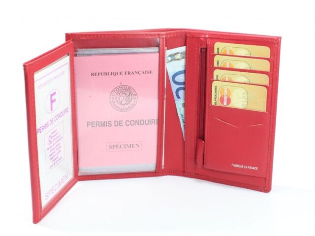 La Guêpe - Petite Maroquinerie - Portefeuille en cuir de veau - rouge - 131