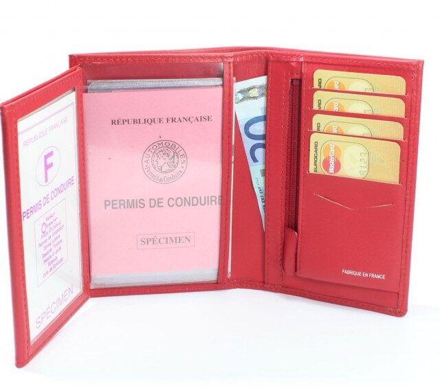 La Guêpe - Petite Maroquinerie - Portefeuille en cuir de veau - rouge - 131