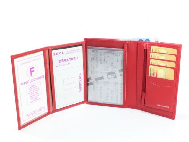 La Guêpe - Petite Maroquinerie - Portefeuille en cuir de veau - rouge - 131