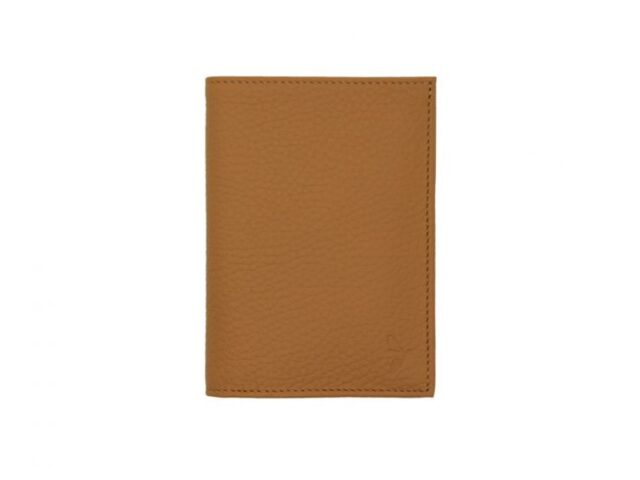 La Guêpe - Petite Maroquinerie - Portefeuille en cuir grainé beige - 13 cm