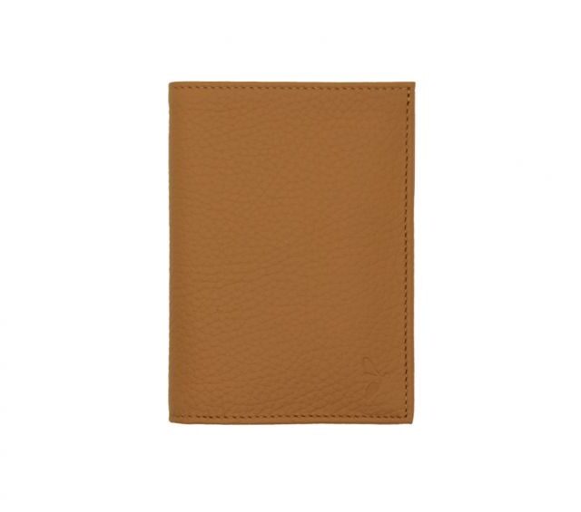 La Guêpe - Petite Maroquinerie - Portefeuille en cuir grainé beige - 13 cm