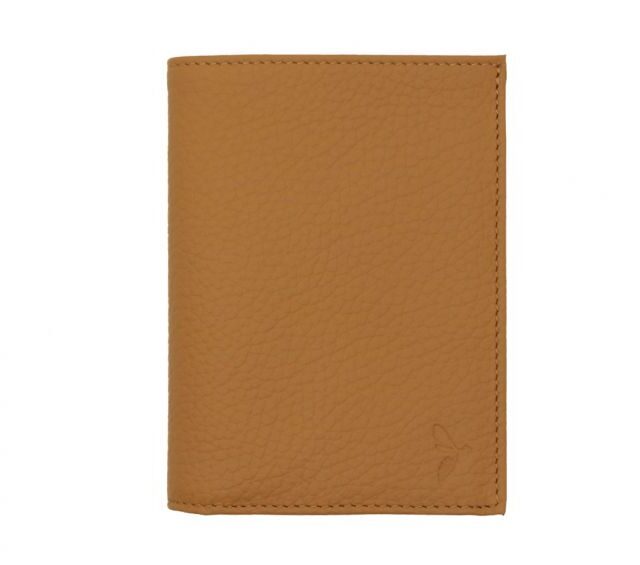 La Guêpe - Petite Maroquinerie - Portefeuille en cuir grainé beige - 13 cm - PM-028-05