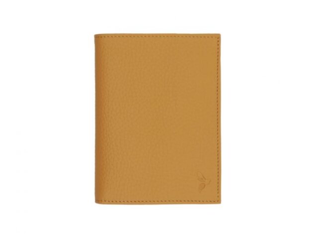 La Guêpe - Petite Maroquinerie - Portefeuille en cuir grainé beige - 15 cm