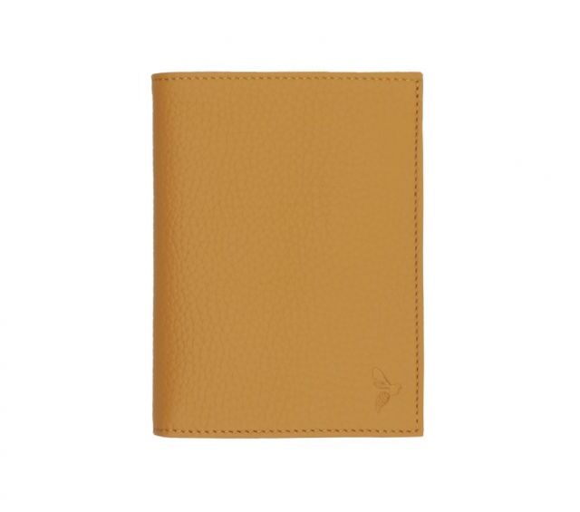 La Guêpe - Petite Maroquinerie - Portefeuille en cuir grainé beige - 15 cm