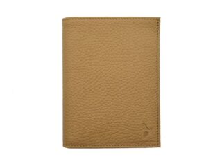 La Guêpe - Portefeuille en cuir grainé beige – 15 cm 4 volets – PM-019-05