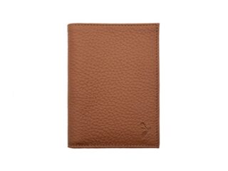 La Guêpe - Portefeuille en cuir grainé marron – 13 cm – PM-028-05